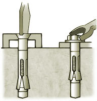 Use wrench to set anchor by turning nut 3 to 4 full turns.