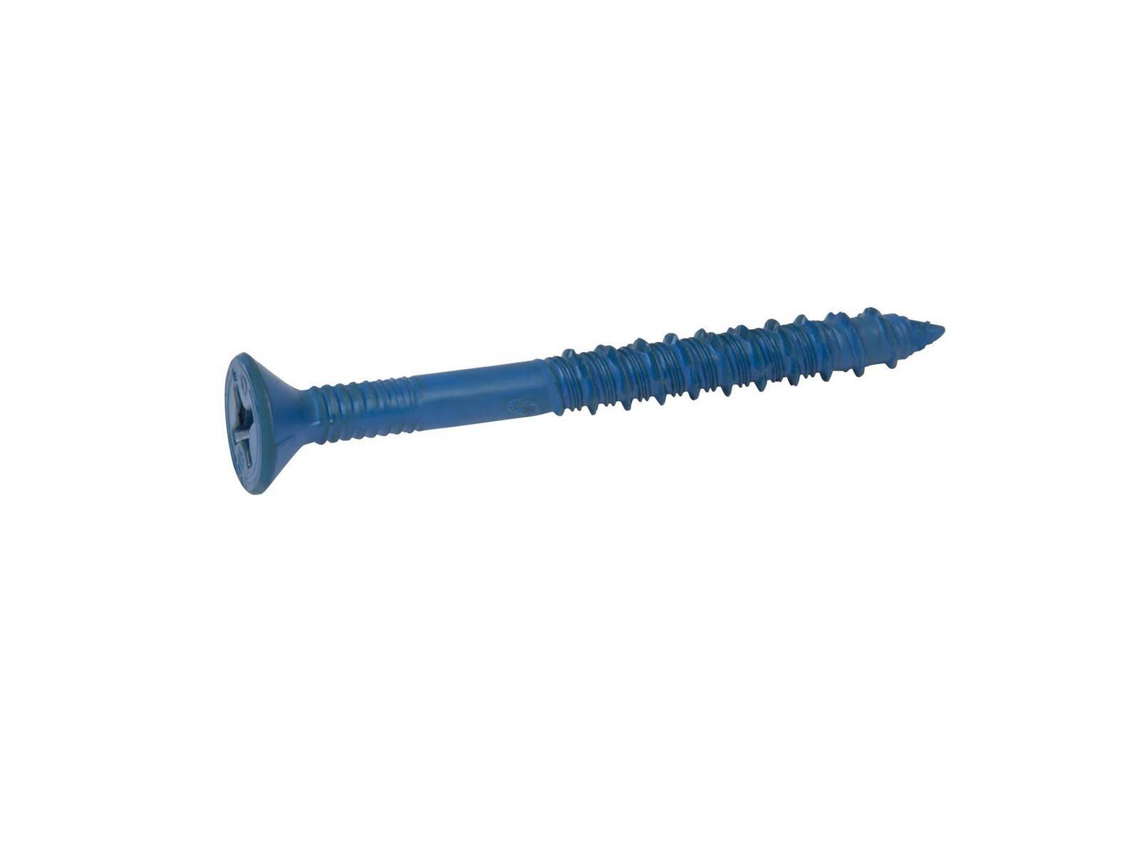 100 *Phillips Flat Head* 3/16"x3-3/4" Concrete/Masonry Screw Anchors 